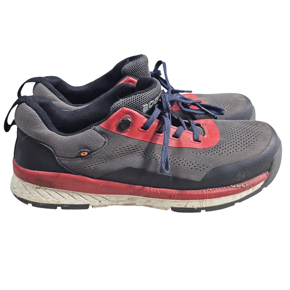 Bogs Mens Slate Knit Low Composite Toe Work Shoes Grey Red 79056CT-074 Size 8